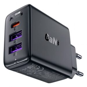 CARREGADOR ACEFAST A57 35W USB-A X2 + USB-C BLACK